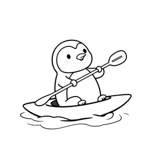 Kayak Yapan Penguen, child friendly, cute, no violence, clean lines