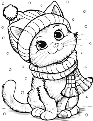 Sevimli Kedi Boyama Sayfası - Ücretsiz Yazdır ve Boya!