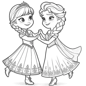 Elsa ve Anna Frozen Boyama Sayfaları - Ücretsiz Yazdırılabilir Prenses Eğlencesi