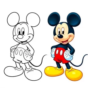 Mickey Mouse Boyama Sayfası - Eğlenceli ve Ücretsiz Yazdırılabilir