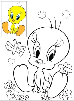 Tweety Boyama Sayfası - Ücretsiz Yazdırılabilir ve Eğlenceli